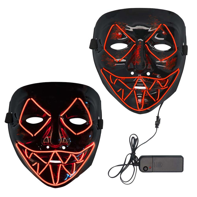 Maschera Led Halloween Killer Smile Rosso