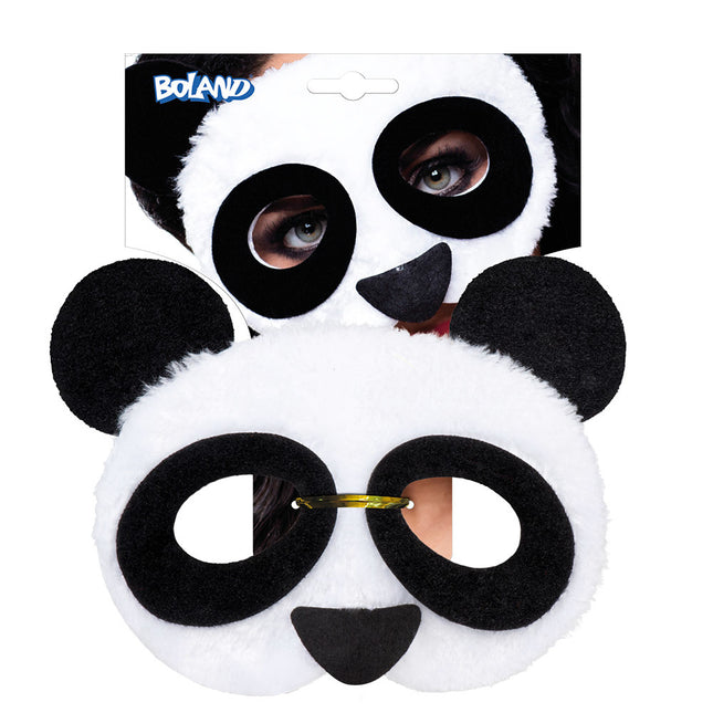 Mezza maschera Panda in peluche