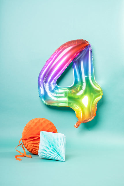 Palloncino Foil Figura 4 Rainbow XL 81cm vuoto