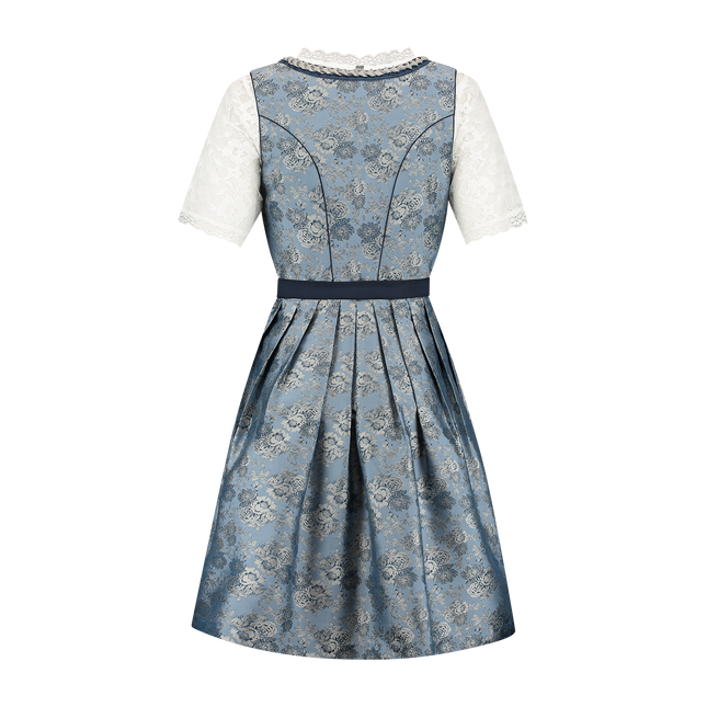 Dirndl 2-teilig, blau/grau Blumen