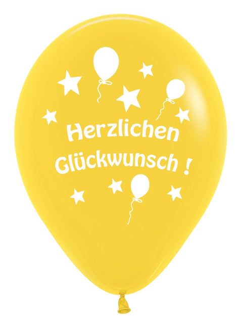 Palloncini Herzlichen Gluckwunsch Mix 30cm 12pz