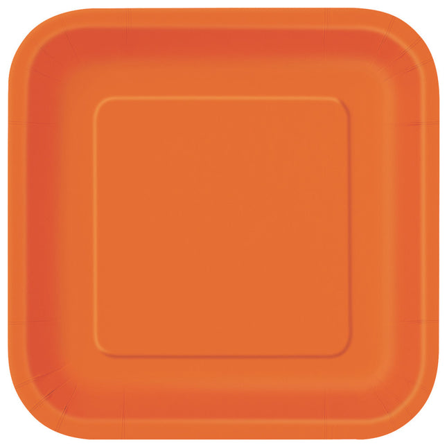 Piatti arancioni quadrati 17,5 cm 16 pz