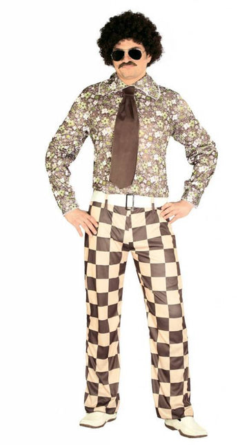 Costume Disco 70S Uomo Marrone