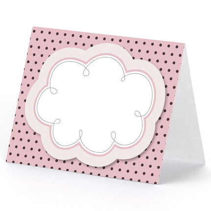 Carte da tavola rosa nero 8,4 cm 6 pezzi