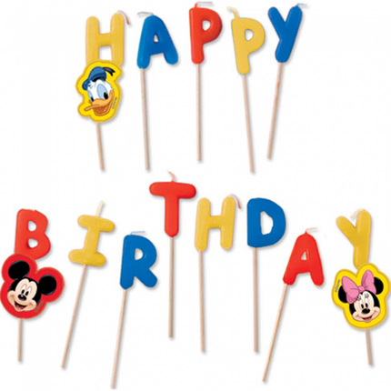 Candele per torta di Topolino Buon Compleanno 13 pezzi