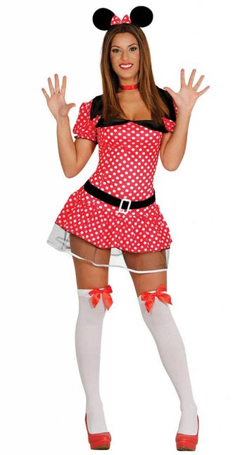 Costume da Minnie Mouse Bianco Rosso Donna