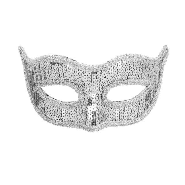 Maschera occhi argento con paillettes