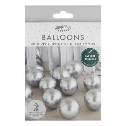 Palloncini argento cromo 13cm 40pz