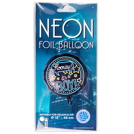 Palloncino ad elio nascita It's a Boy Neon 46cm vuoto