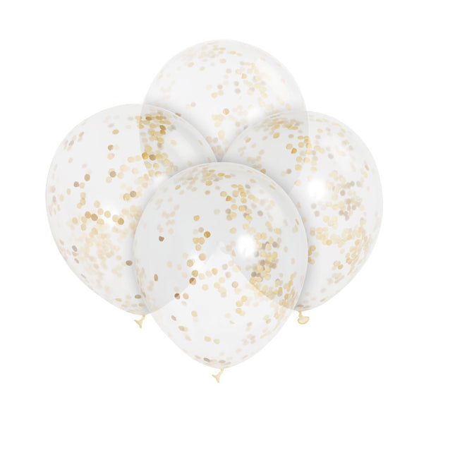 Palloncini a coriandoli oro 30,5 cm 6 pezzi