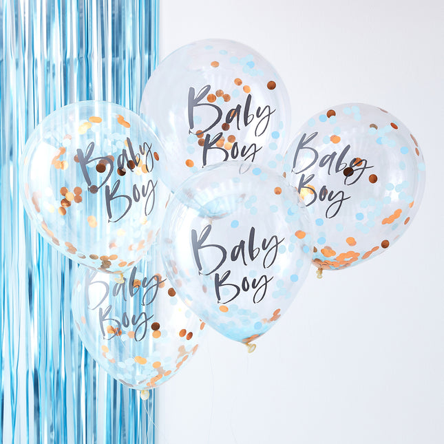 Palloncini coriandoli blu Baby Boy 30cm 5pz