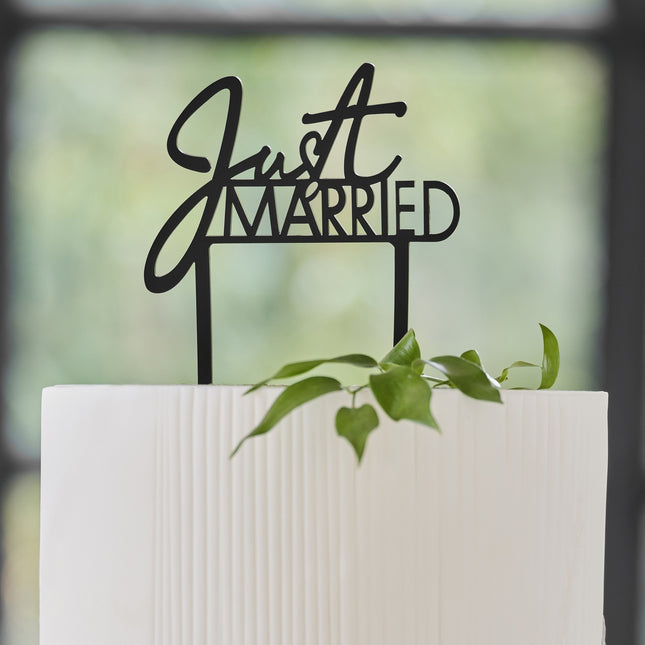 Topper per torta nuziale Just Married 12cm