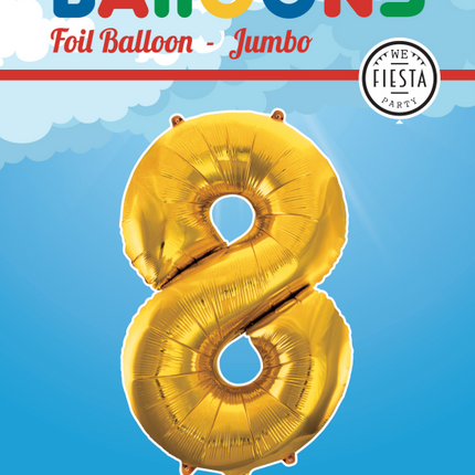 Palloncino in foil Figura 8 Gold XL 86cm vuoto