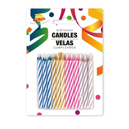 Candele a strisce 5,5 cm 24 pezzi