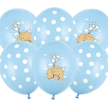 Palloncini Baby Elefante Blu 30cm 6 pezzi