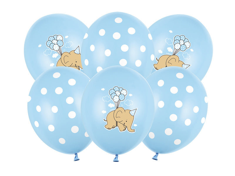 Palloncini Baby Elefante Blu 30cm 6 pezzi