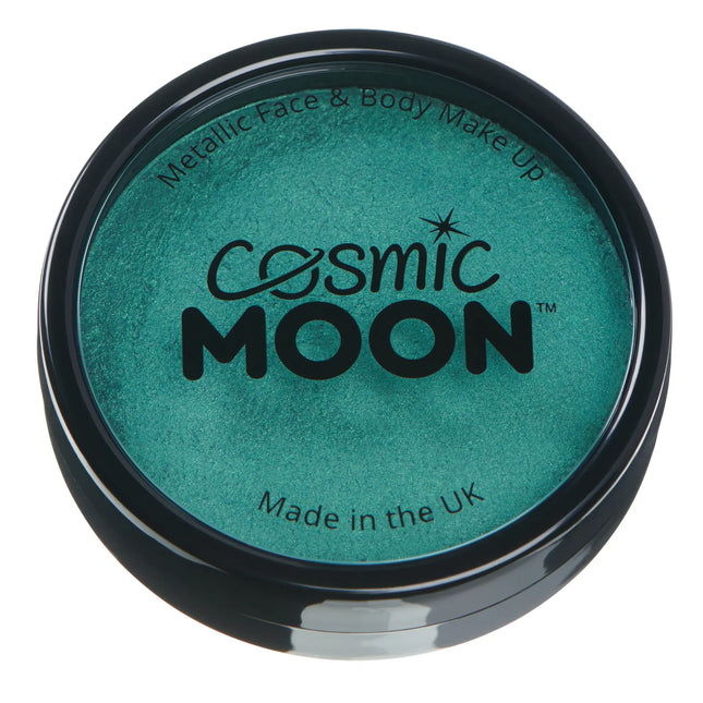 Cosmic Moon Metallic Pro Face Paint Cake Pots Verde 36g