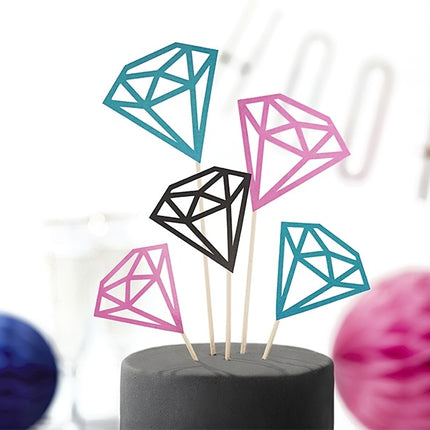 Cupcake Toppers Diamante 25,5 cm 5 pezzi