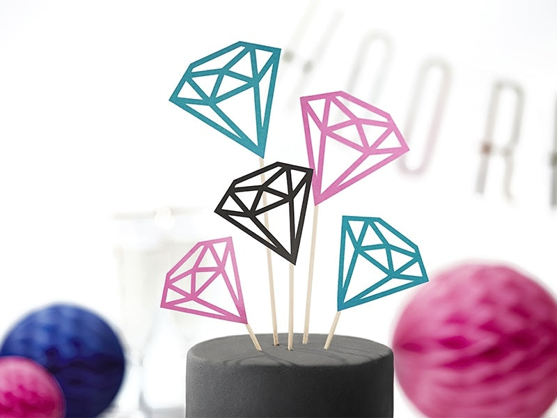 Cupcake Toppers Diamante 25,5 cm 5 pezzi