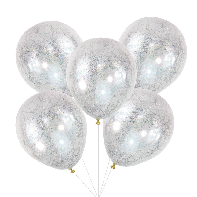 Palloncini coriandoli argento Angeli Capelli 30cm 5pz