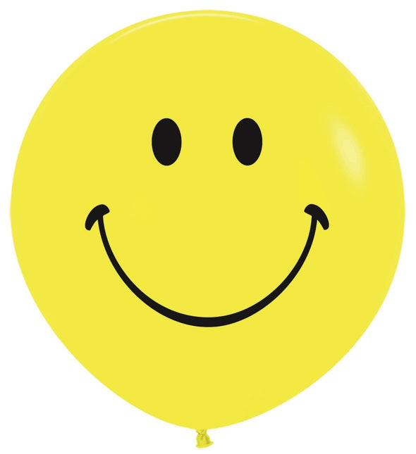 Palloncini Smile Face Giallo 91cm 2 pezzi