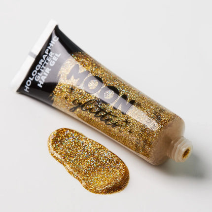 Moon Glitter Holographic Glitter Gel per capelli Oro 20ml