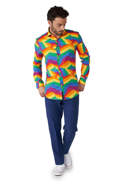 Camicia ZIG Zag Rainbow da uomo OppoSuits