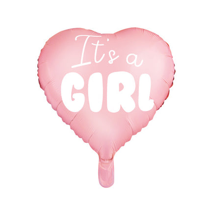 Palloncino ad elio Cuore It's A Girl vuoto 45 cm