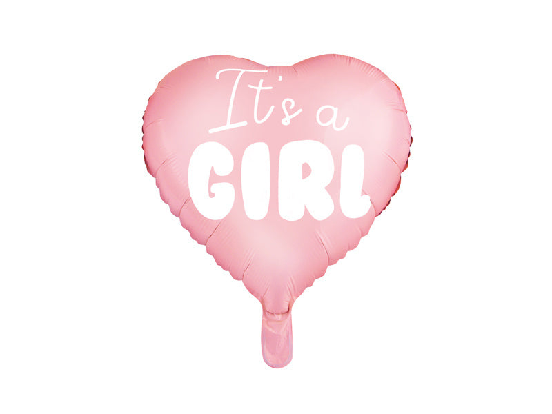 Palloncino ad elio Cuore It's A Girl vuoto 45 cm