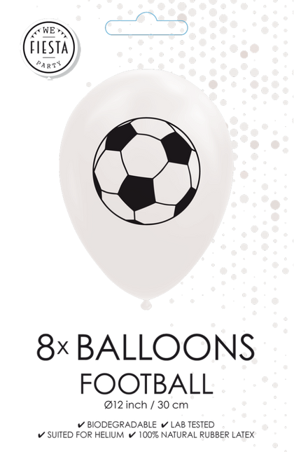 Palloncini bianchi da calcio 30,5 cm 8 pezzi