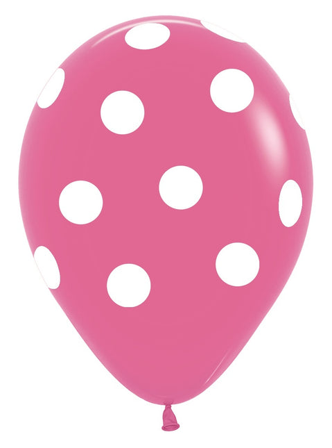 Palloncini a pois fucsia 30cm 25pz