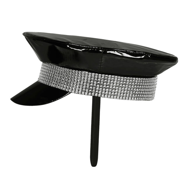 Cappello nero glitterato