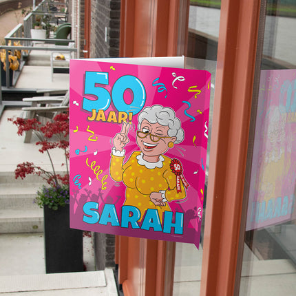 Cartello da vetrina Sarah 50 anni 60cm