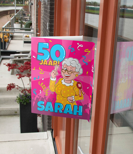 Cartello da vetrina Sarah 50 anni 60cm