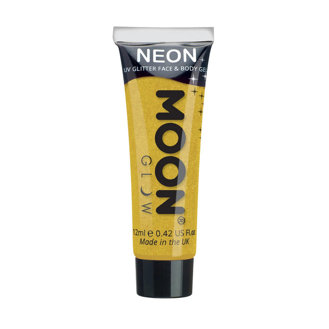 Moon Glow Neon UV Fine Glitter Gel Giallo Oro 12ml