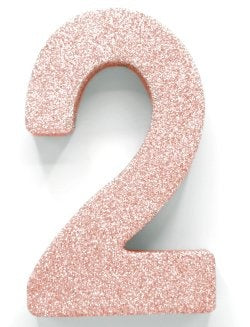 Decorazione da tavolo oro rosa Figura 2 Glitter 20,5 cm