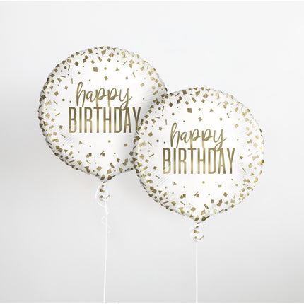 Palloncino ad elio Happy Birthday Gold 45cm vuoto