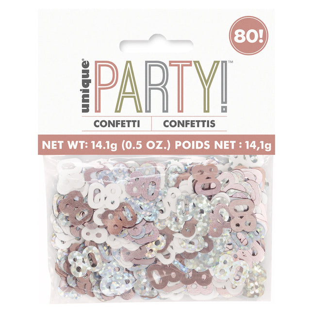 80 Years Confetti Bag Oro Rosa 14gr