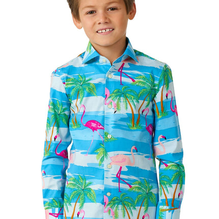 Camicia Hawaii Flamingo Ragazzo OppoSuits