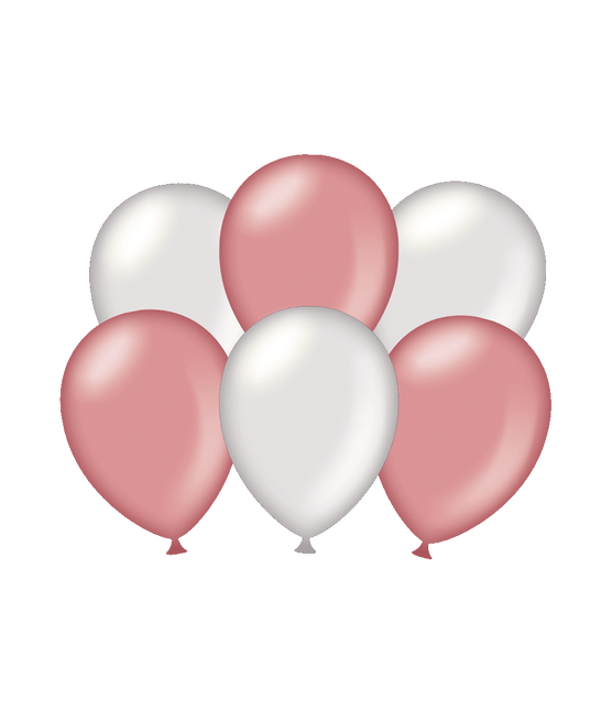 Palloncini rosa/argento metallizzati 30 cm 6 pezzi