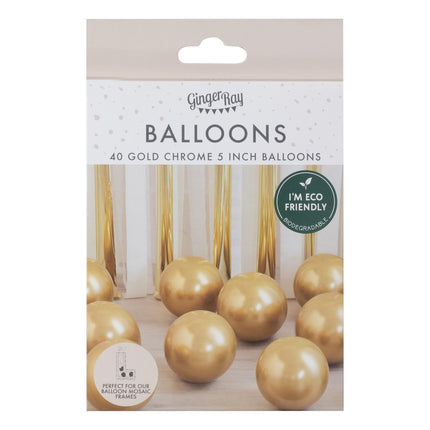 Palloncini Oro Cromo 13cm 40pz