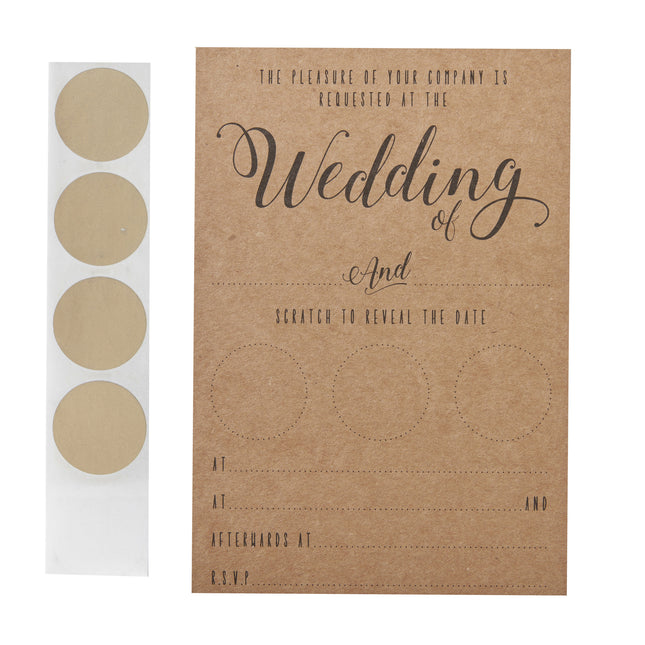 Inviti di matrimonio beige 15cm 10pz