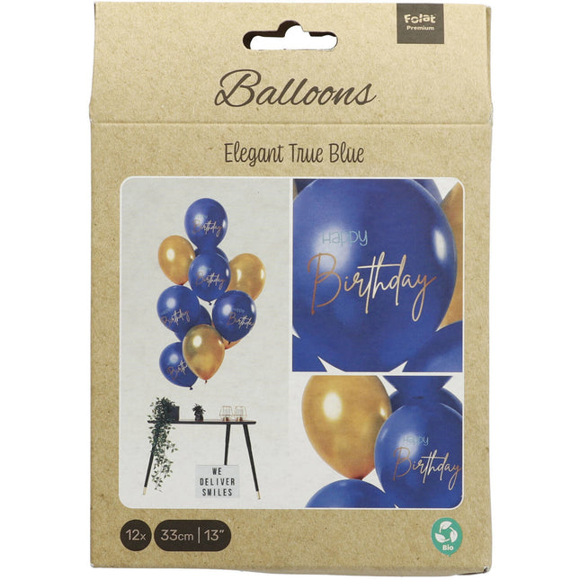 Palloncini di Buon Compleanno Blu 30cm 12pz