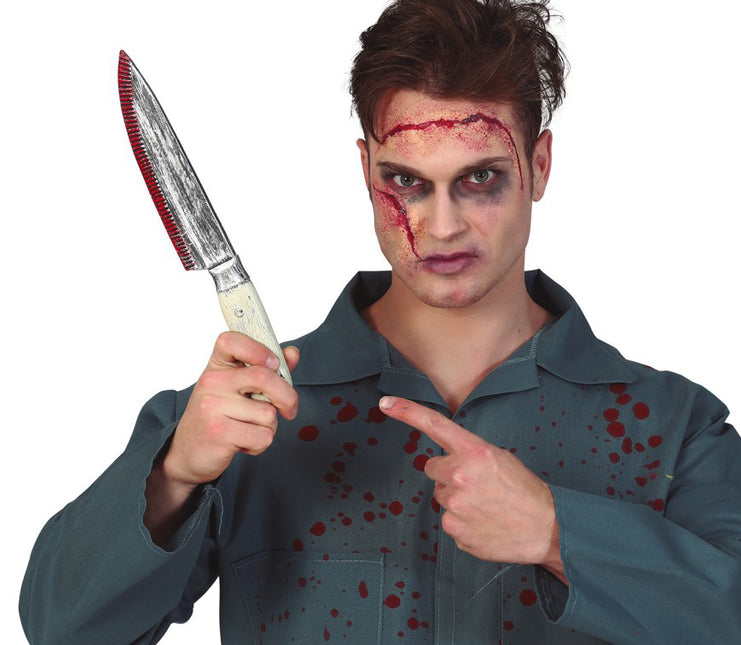 Coltello da cucina insanguinato di Halloween 33 cm