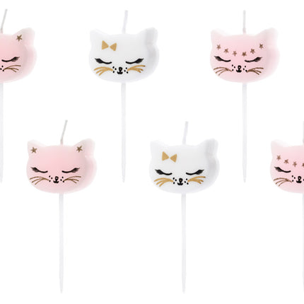 Candele Gatto 2cm 6pz