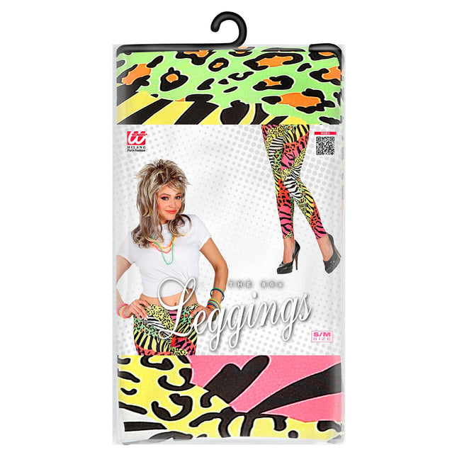 Neon 80S Legging Donna Colorato