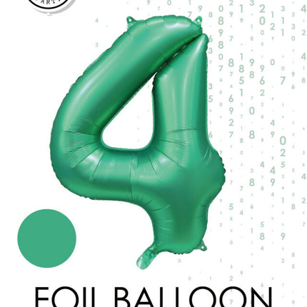 Palloncino numero verde 4 anni lucido 86 cm