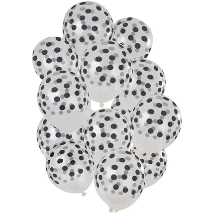 Palloncini a pois neri 30cm 15pz