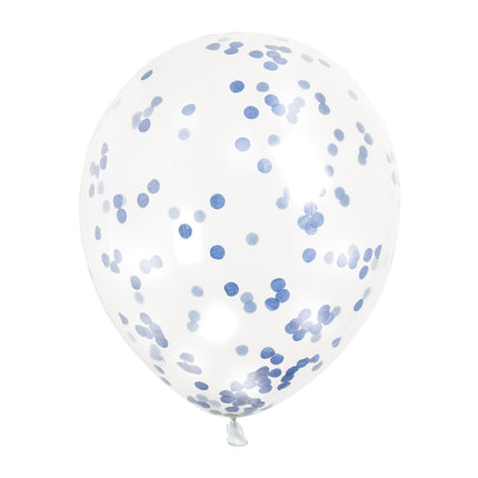 Palloncini a coriandoli blu 30cm 6pz