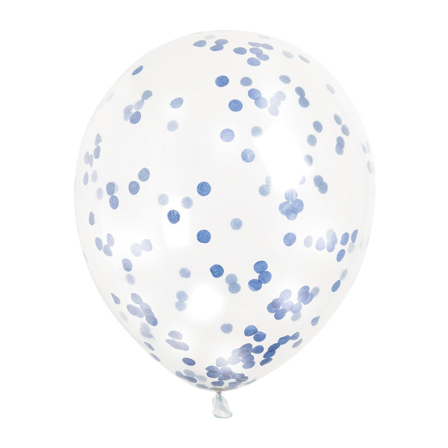 Palloncini a coriandoli blu 30cm 6pz